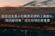 我见过太多人在新澳彩资料上栽跟头，原因都很像：这比你想的更重要