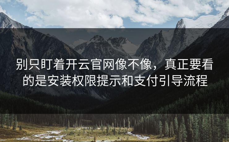 别只盯着开云官网像不像,真正要看的是安装权限提示和支付引导流程 别只盯着开云官网像不像,真正要看的是安装权限提示和支付引导流程