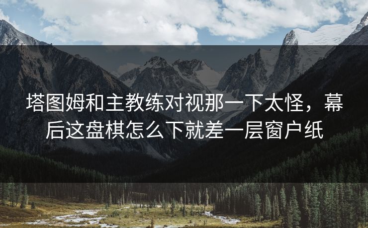 塔图姆和主教练对视那一下太怪,幕后这盘棋怎么下就差一层窗户纸 塔图姆和主教练对视那一下太怪,幕后这盘棋怎么下就差一层窗户纸